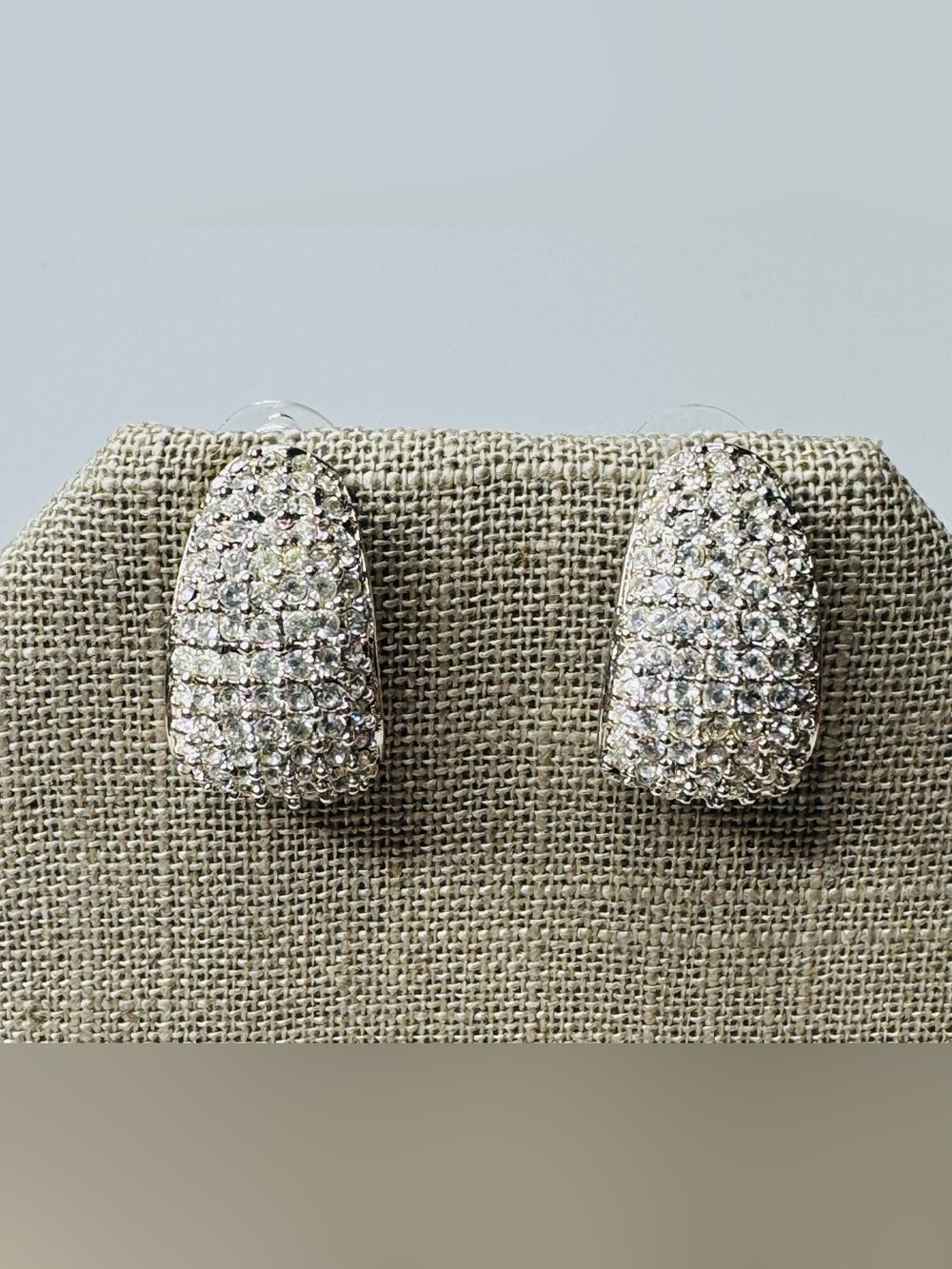 Nordstrom Crystal Pavé Teardrop Pierced Earrings - Silver Tone